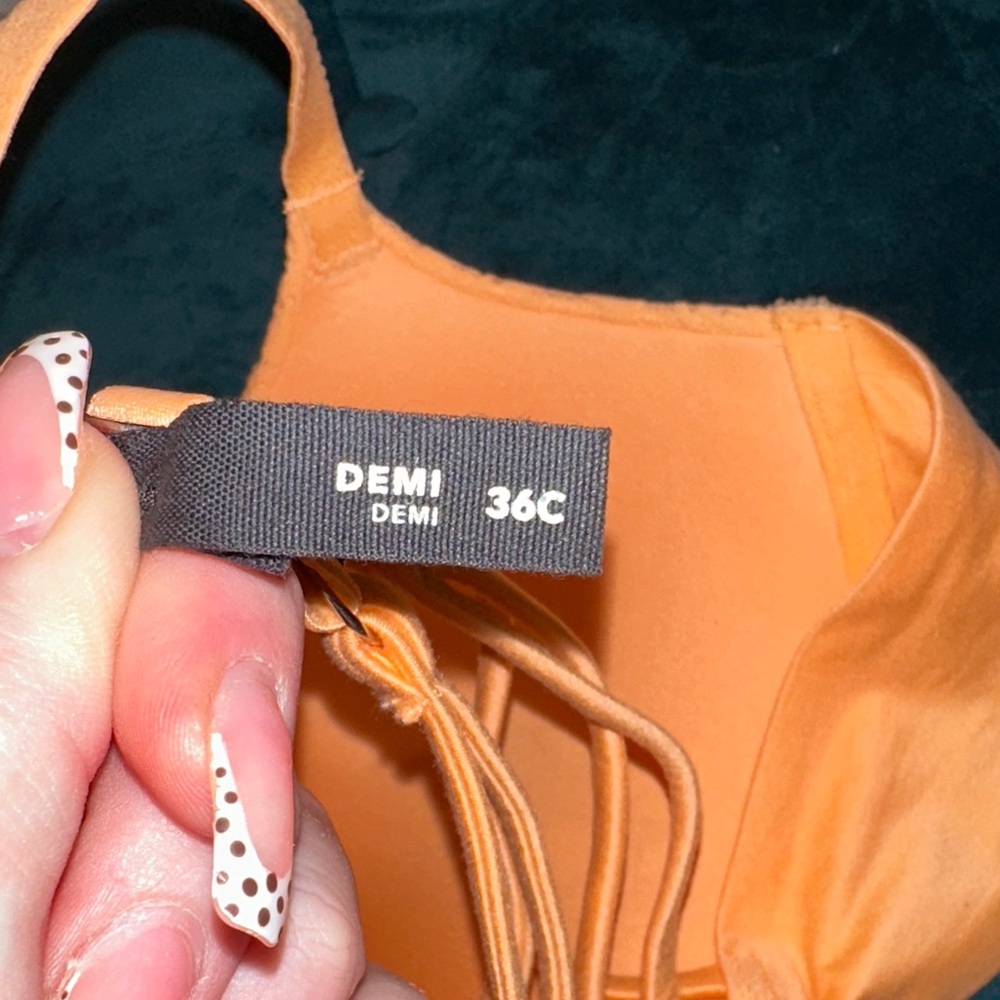 Aerie Vibrant Orange Floral Bra - Picture 4 of 5